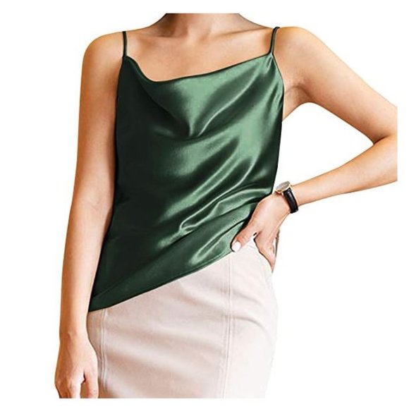 Women's Silk Tank Top Ladies V-Neck Camisole - Picture 4 of 9